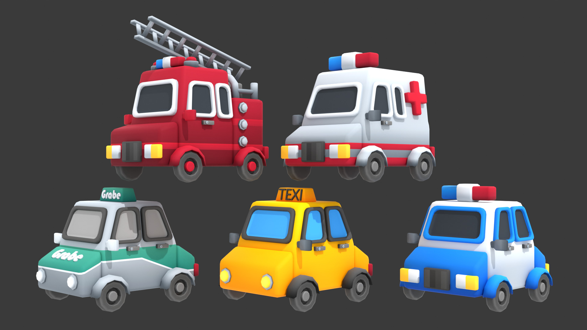 Stylized Vehicle Pack Low-poly 3D model_8
