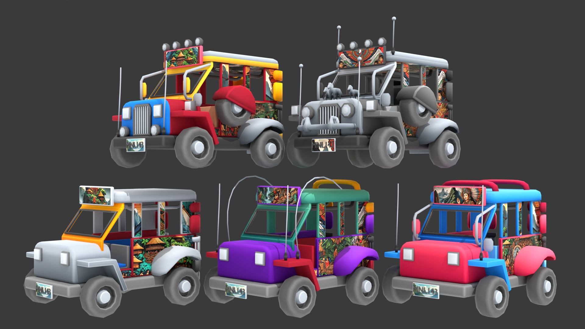 Stylized Vehicle Pack Low-poly 3D model_6