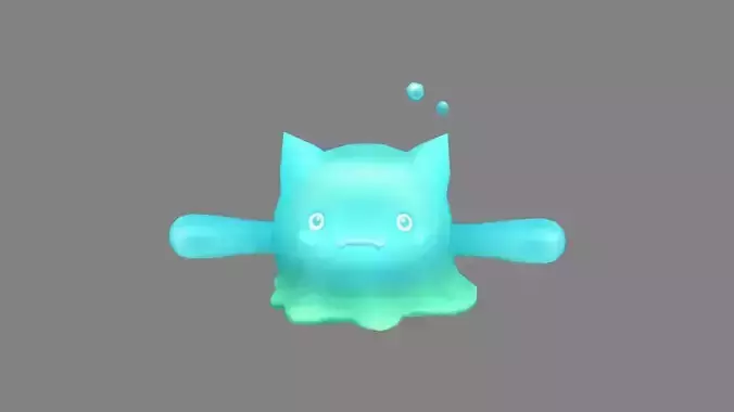 Cartoon blue bubble monster