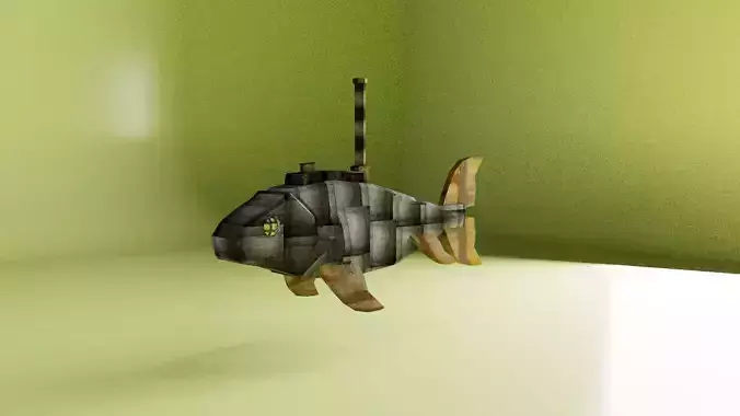 Fish  Style Street punk Low-poly 3D model
