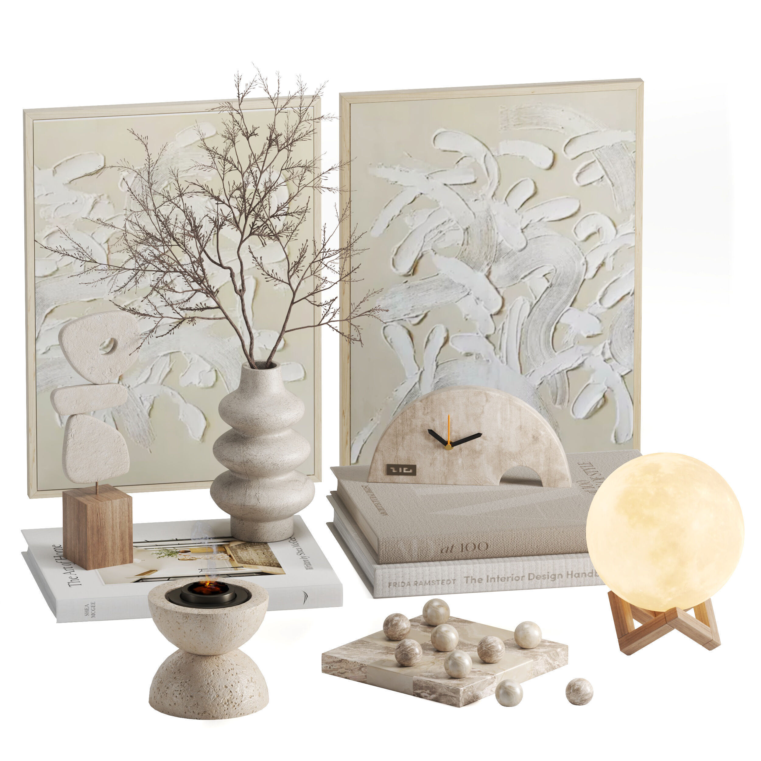 Decor Light Clock Modern set04 3D model_4