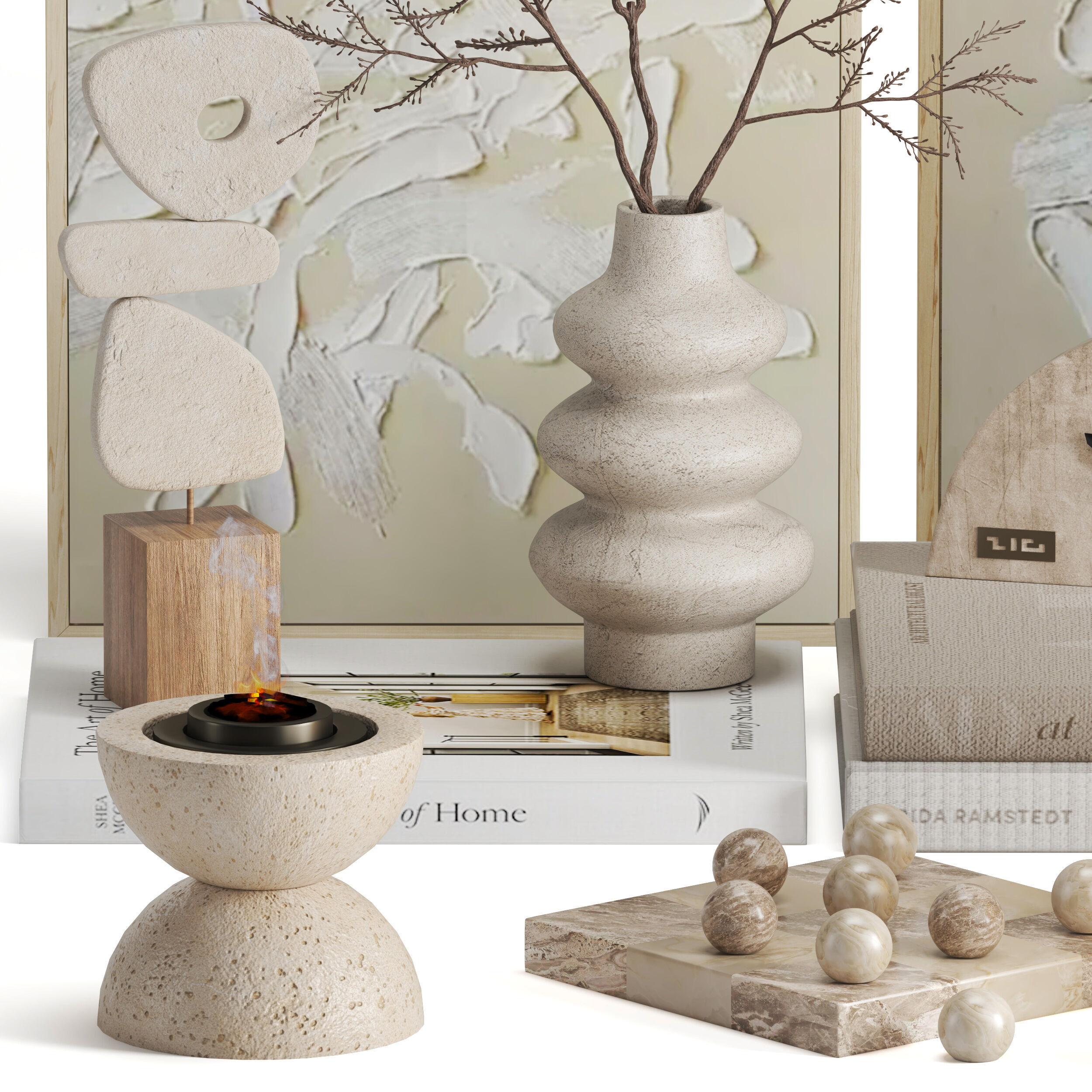 Decor Light Clock Modern set04 3D model_3