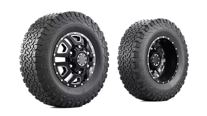 Truck Wheel Low-poly 3D model