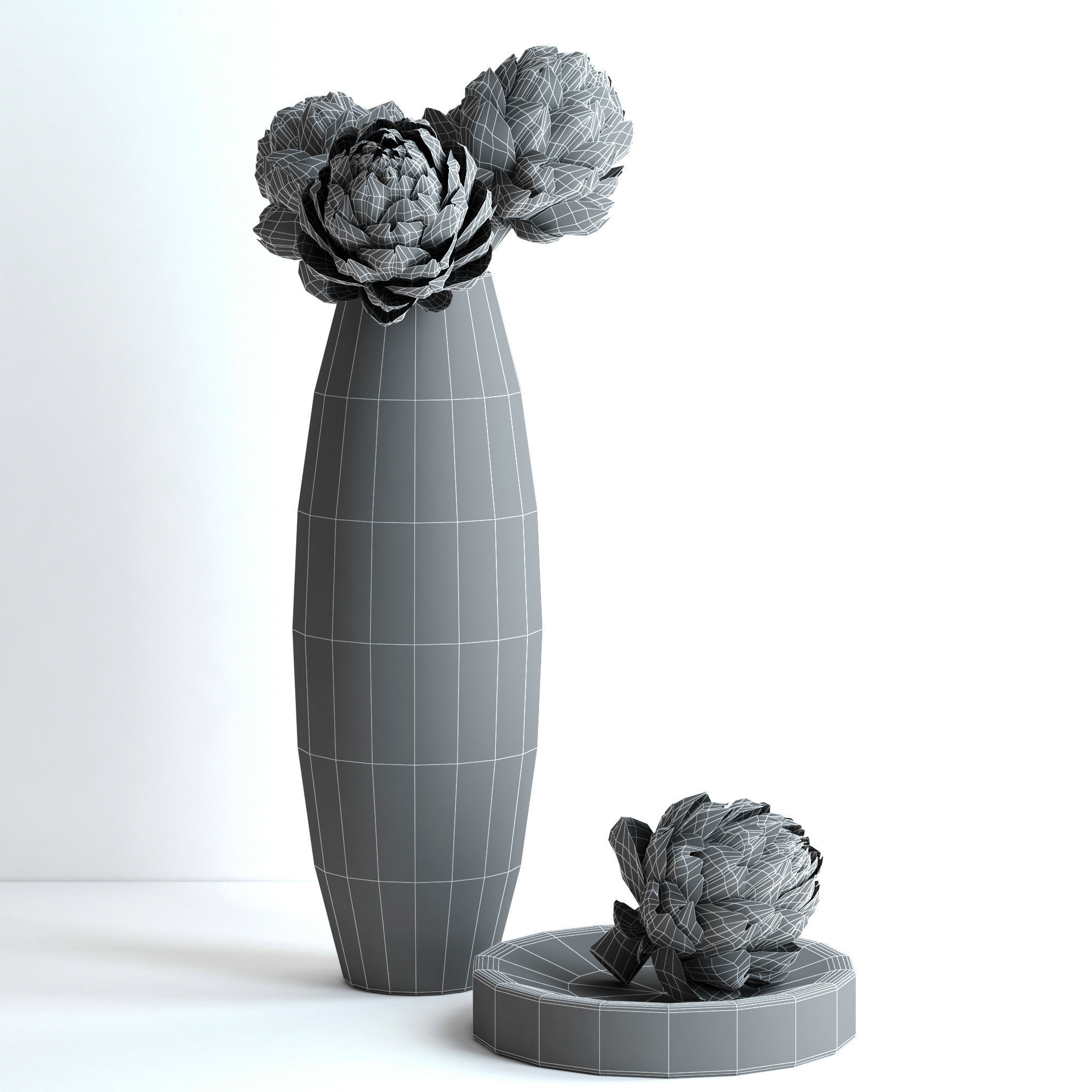 Burgundy Artichokes Set 3D model_5