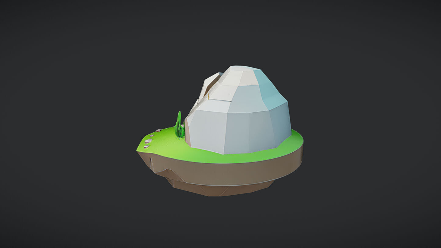 floating low-poly island 3D model_16