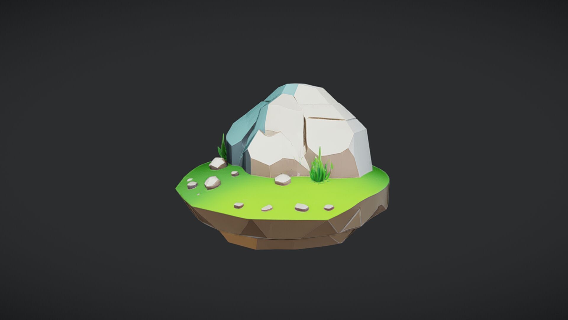 floating low-poly island 3D model_10