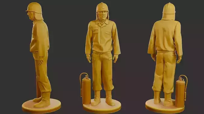 Czechoslovakian firefighter 90s 012 3D print model