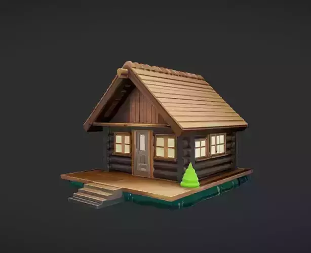 small wooden cabin