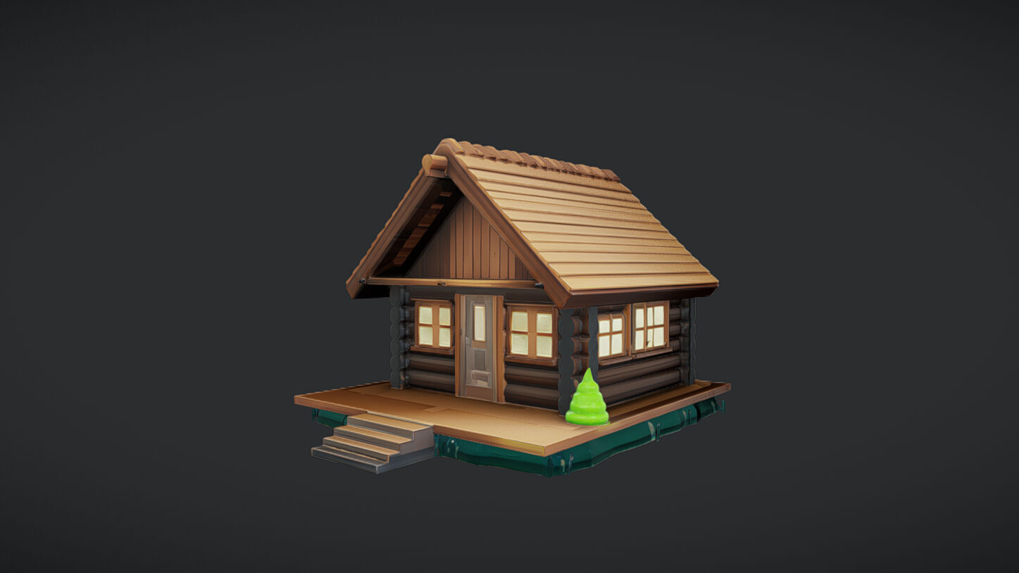 small wooden cabin 3D model_18