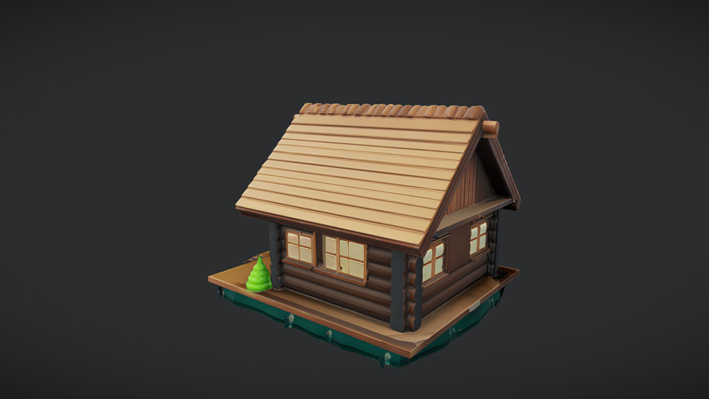 small wooden cabin 3D model_17