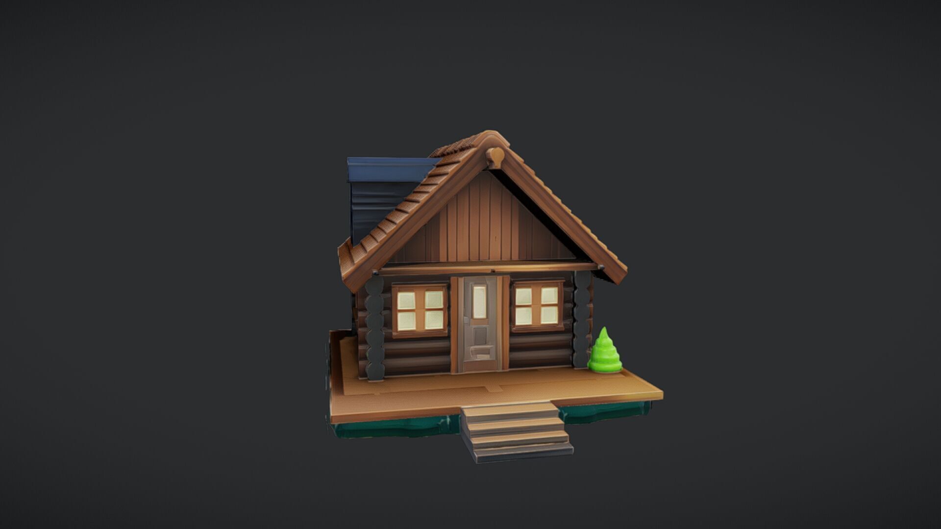 small wooden cabin 3D model_19