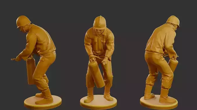 Czechoslovakian firefighter 90s 015 3D print model