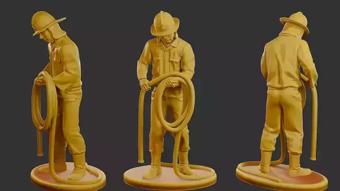 Czechoslovakian firefighter 90s 016 3D print model