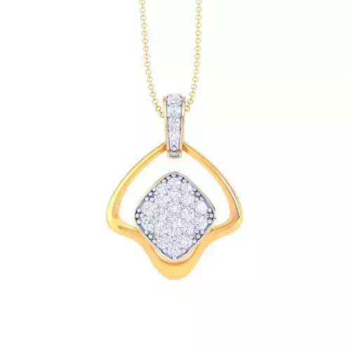 3D Printable Cad jewelry design of Lady diamond Pendant