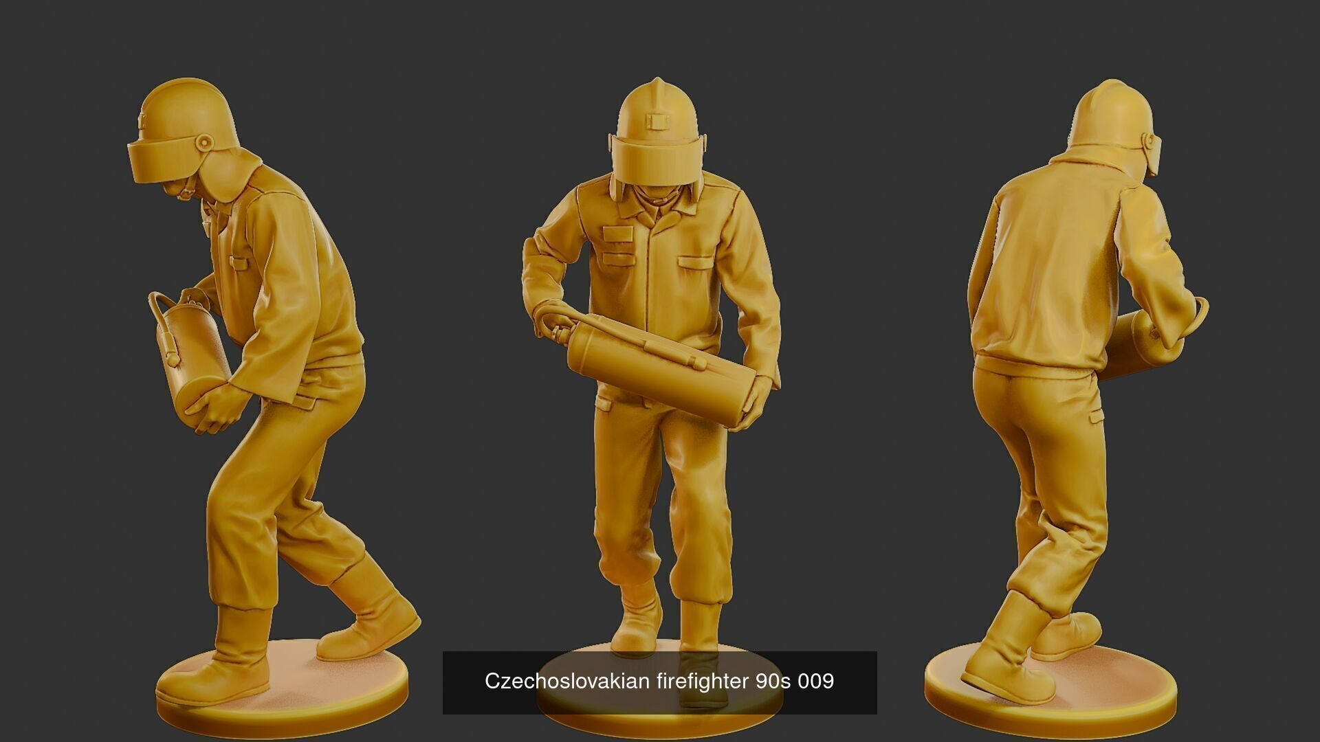 Czechoslovakian firefighter 90s Pack 2 3D Model Collection_3