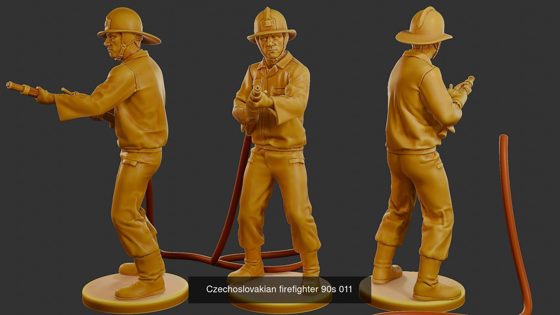 Czechoslovakian firefighter 90s Pack 2 3D Model Collection_5