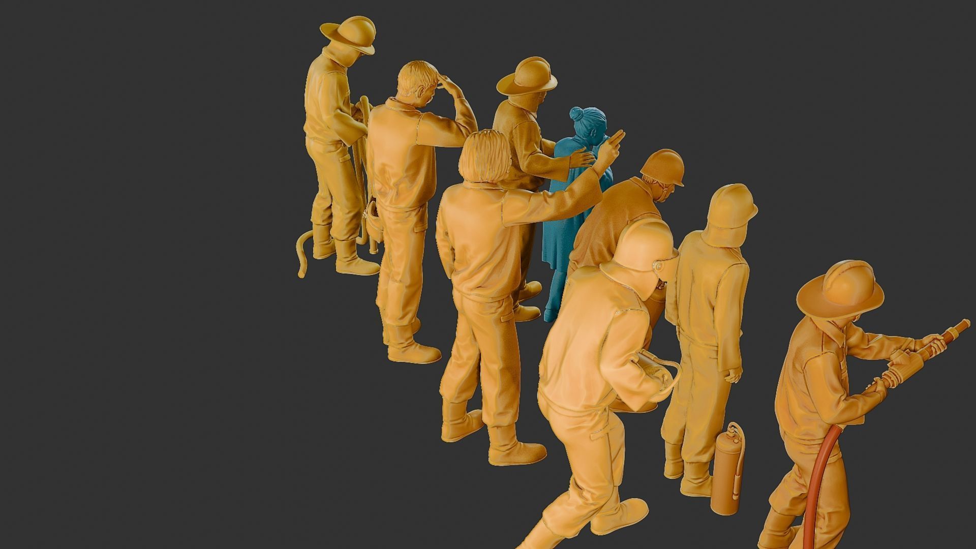 Czechoslovakian firefighter 90s Pack 2 3D Model Collection_19