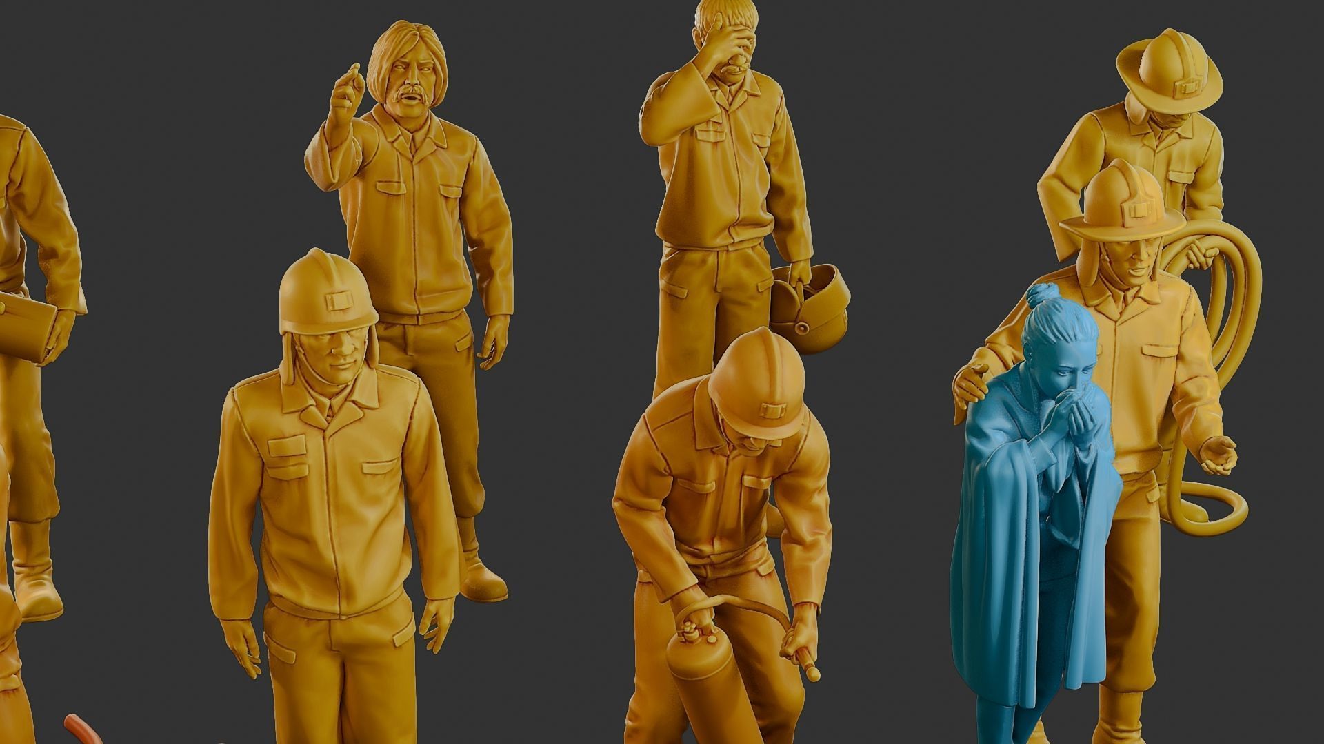 Czechoslovakian firefighter 90s Pack 2 3D Model Collection_30