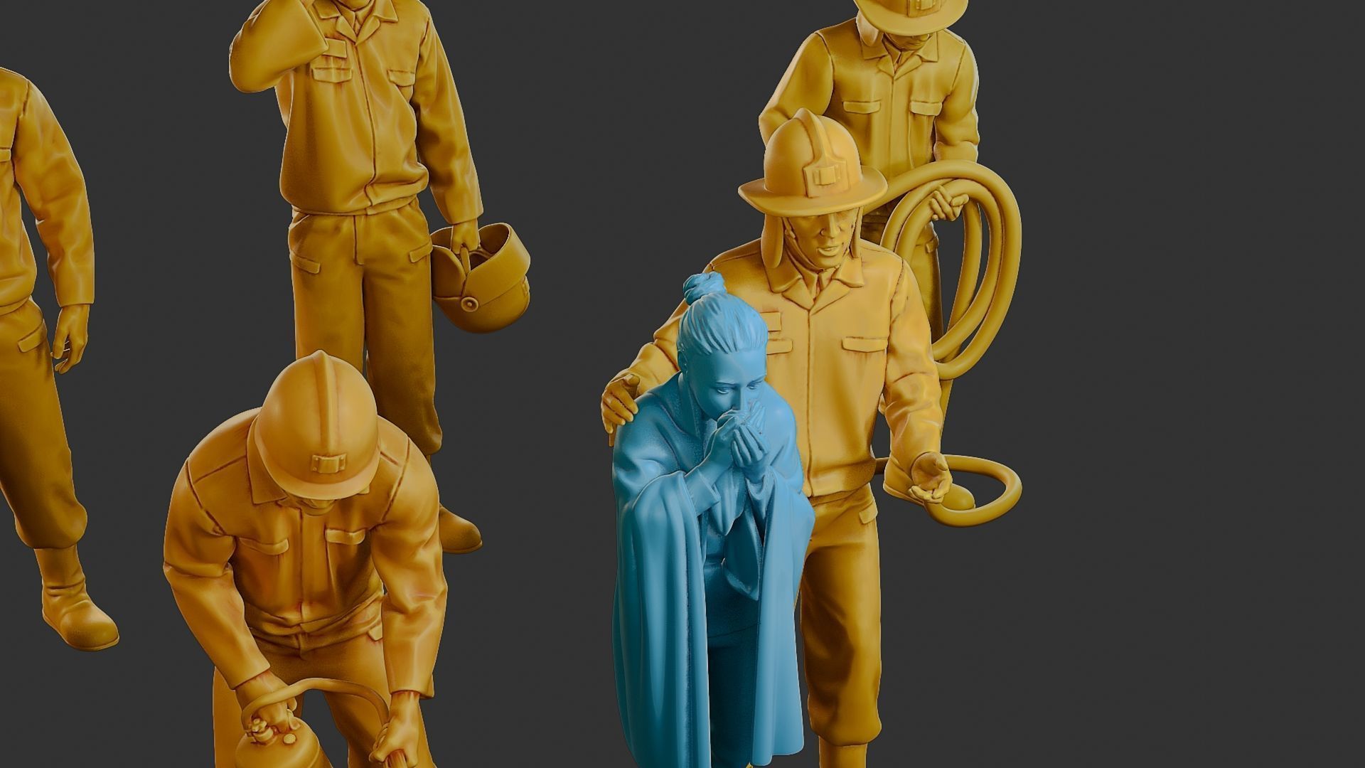 Czechoslovakian firefighter 90s Pack 2 3D Model Collection_28