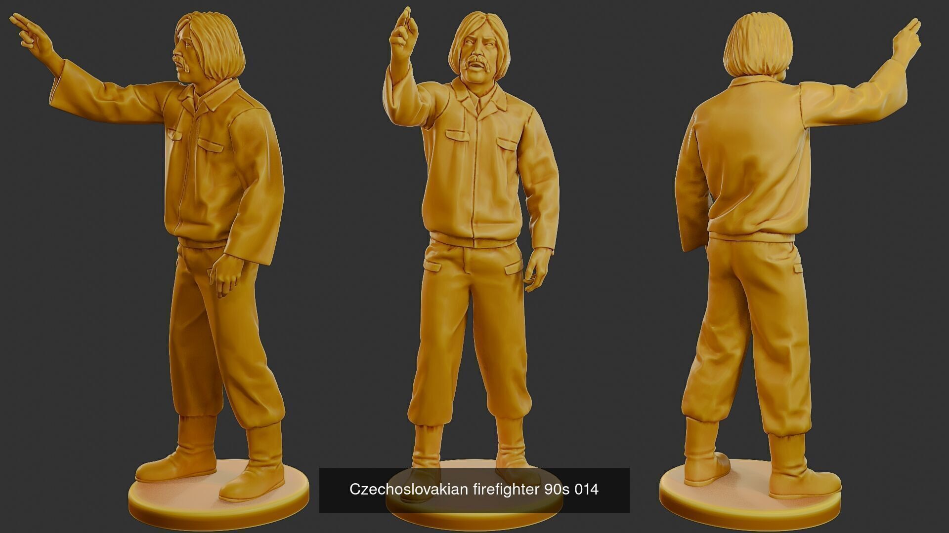 Czechoslovakian firefighter 90s Pack 2 3D Model Collection_8