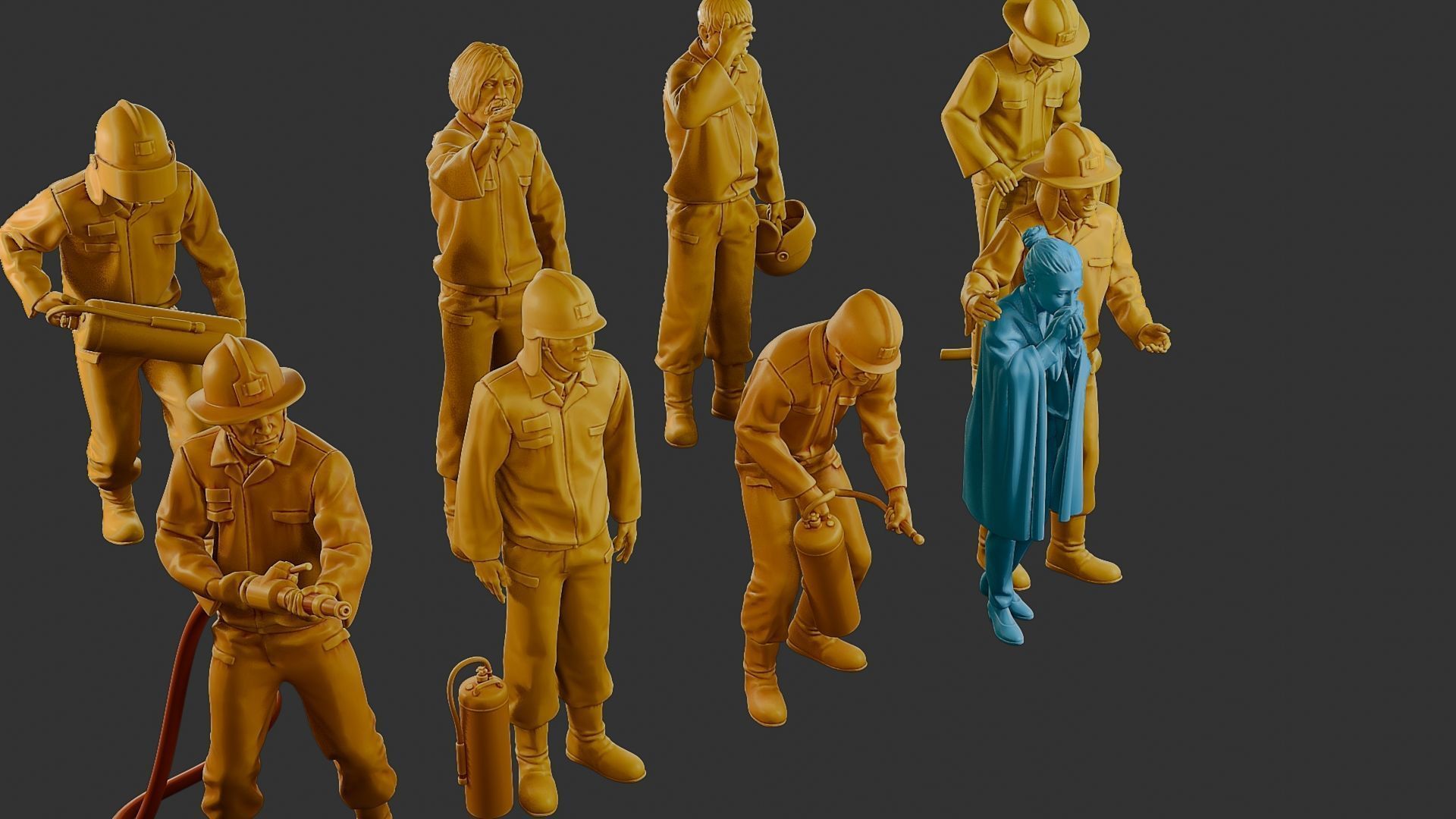 Czechoslovakian firefighter 90s Pack 2 3D Model Collection_15