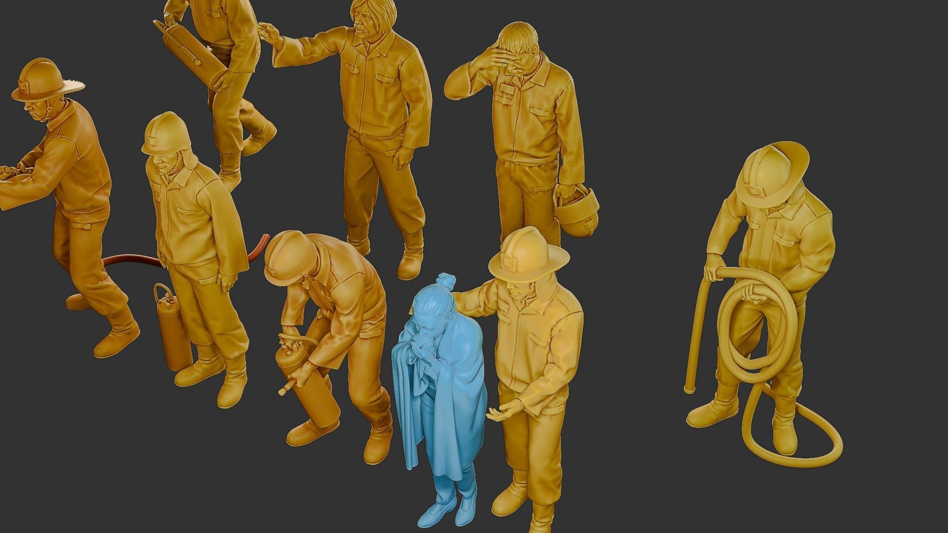 Czechoslovakian firefighter 90s Pack 2 3D Model Collection_25