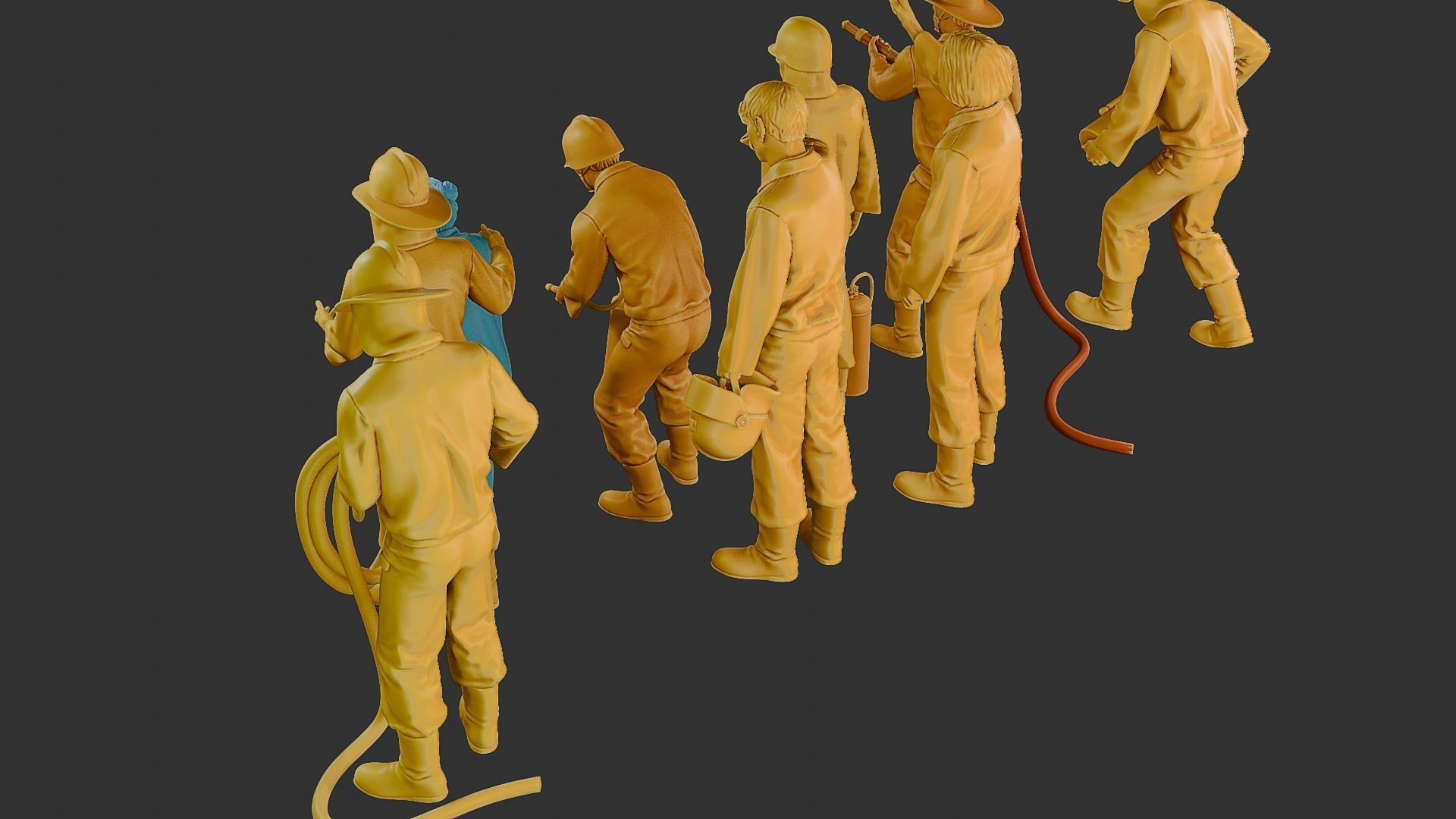 Czechoslovakian firefighter 90s Pack 2 3D Model Collection_22