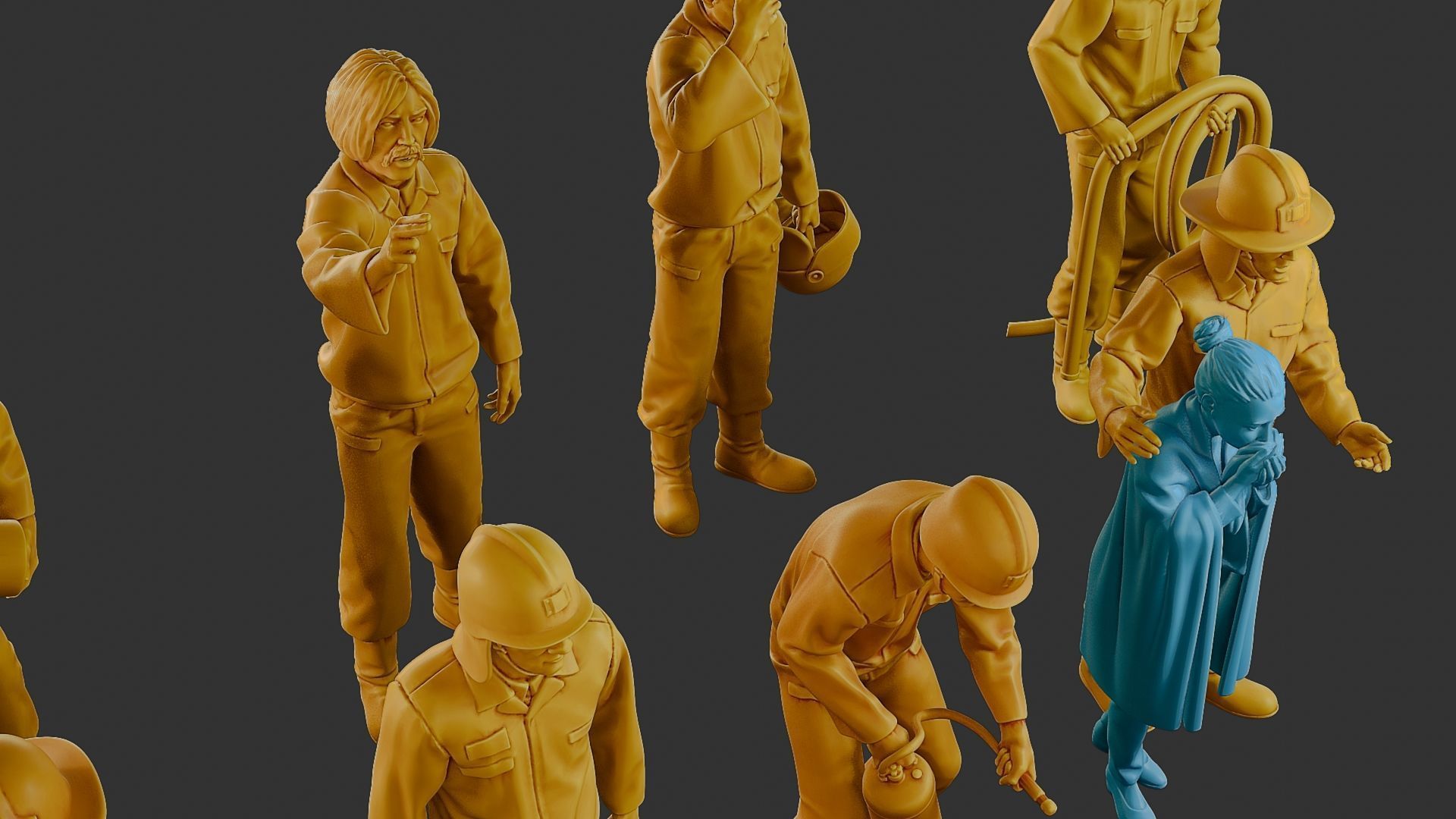 Czechoslovakian firefighter 90s Pack 2 3D Model Collection_32