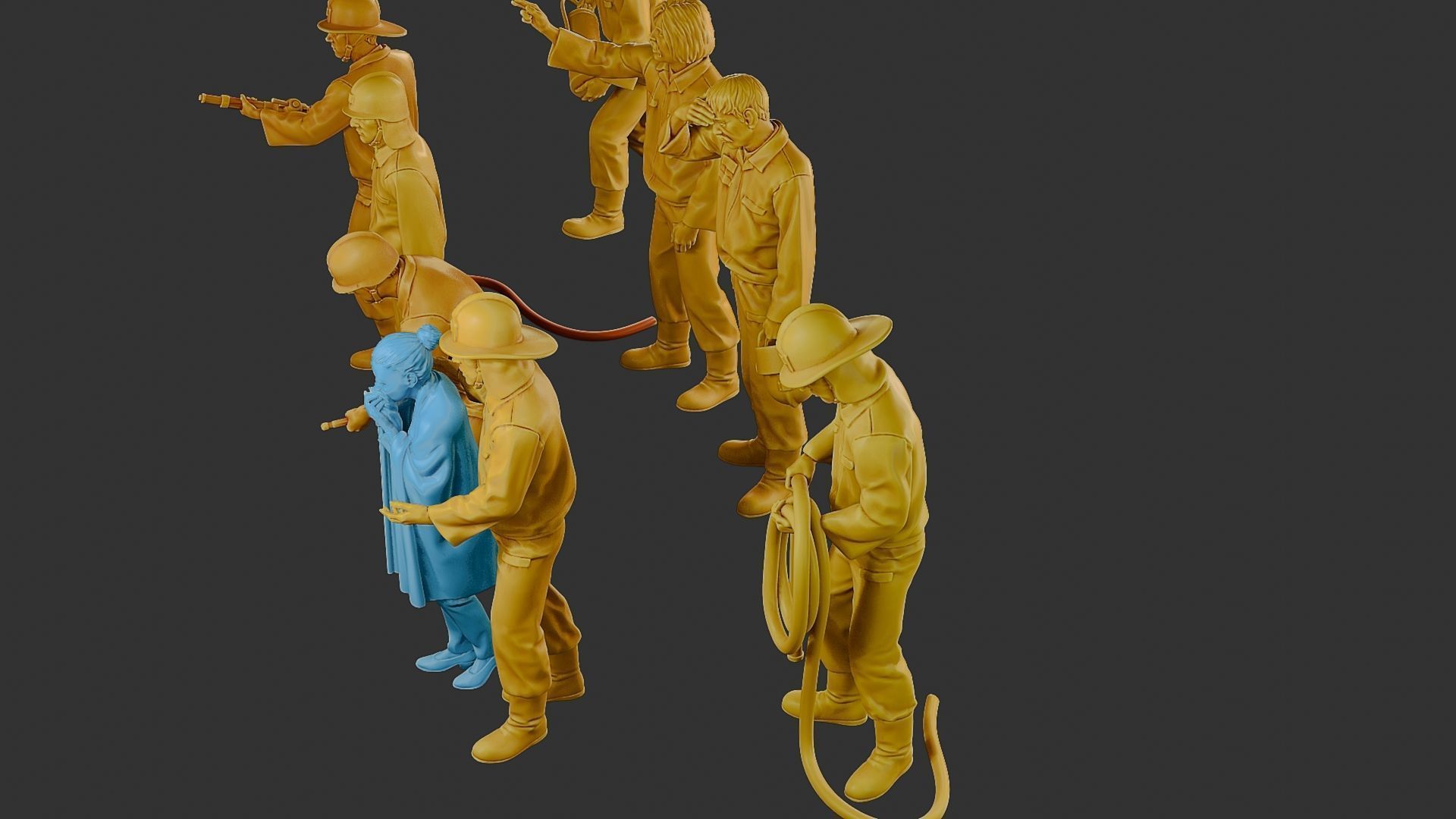 Czechoslovakian firefighter 90s Pack 2 3D Model Collection_24