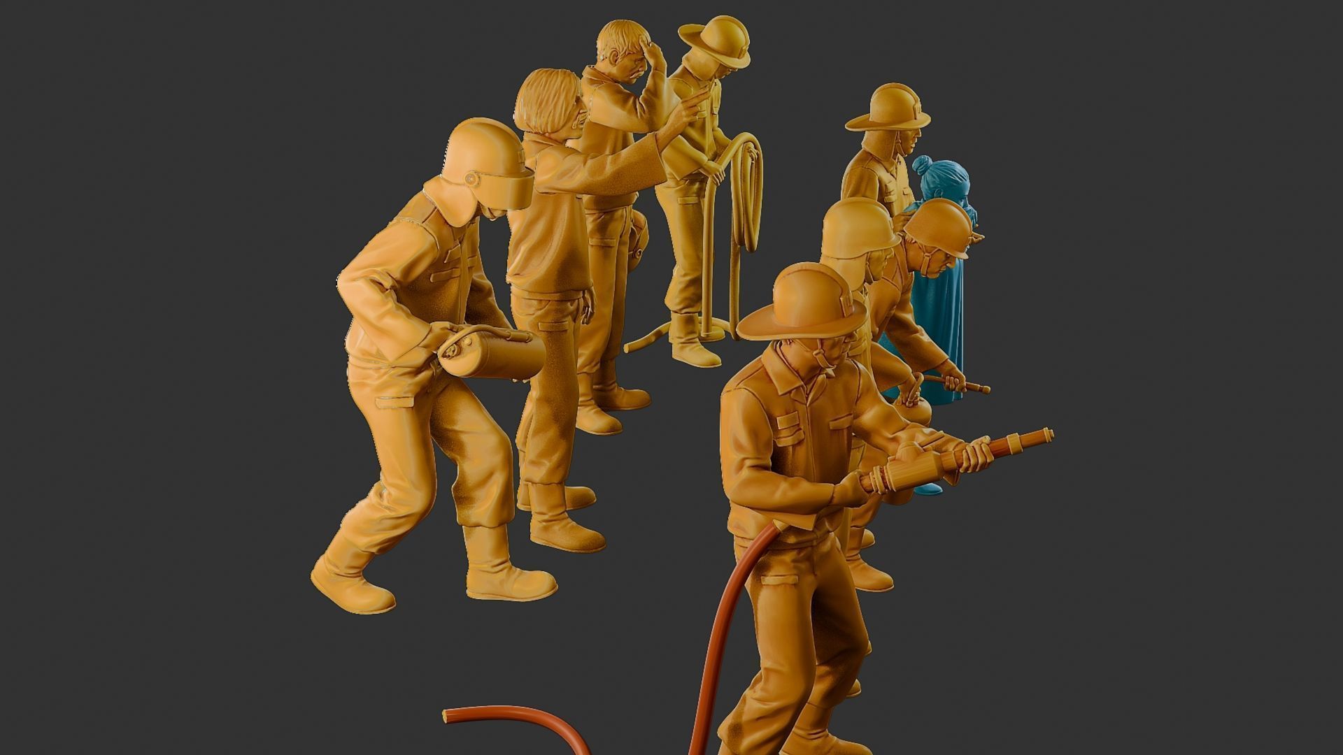 Czechoslovakian firefighter 90s Pack 2 3D Model Collection_17