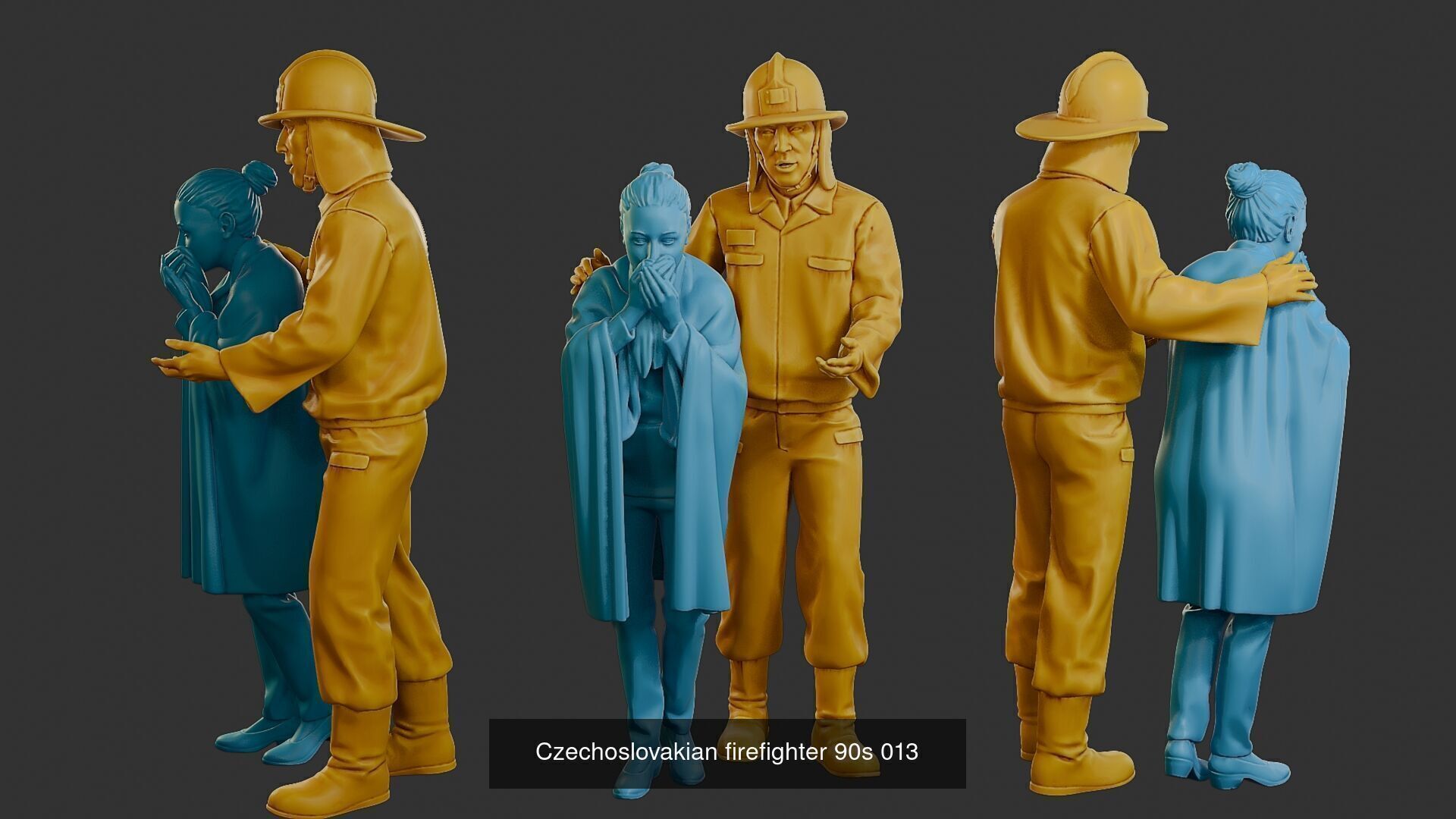 Czechoslovakian firefighter 90s Pack 2 3D Model Collection_7