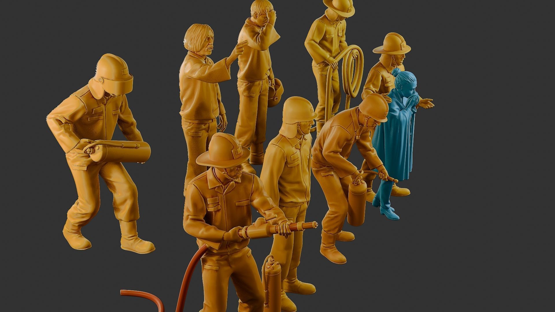 Czechoslovakian firefighter 90s Pack 2 3D Model Collection_16