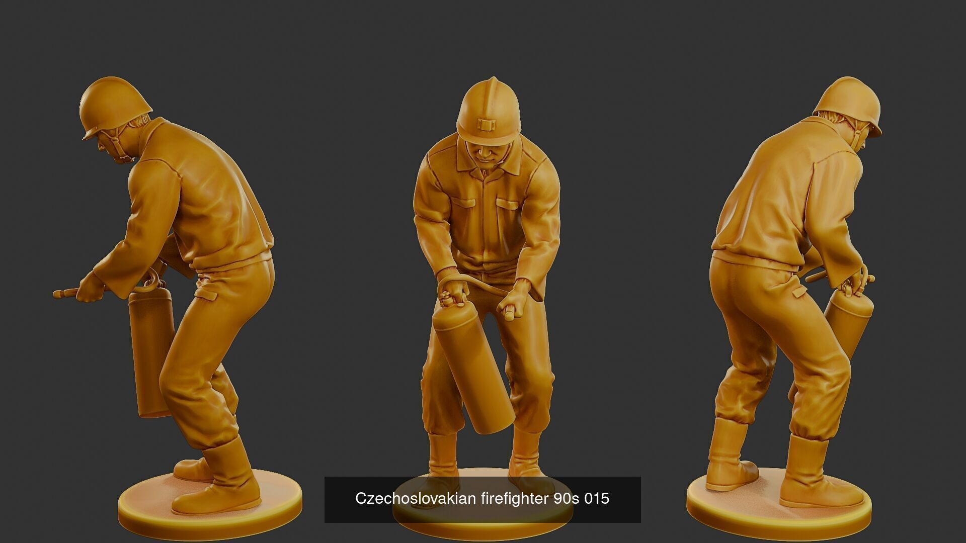 Czechoslovakian firefighter 90s Pack 2 3D Model Collection_9