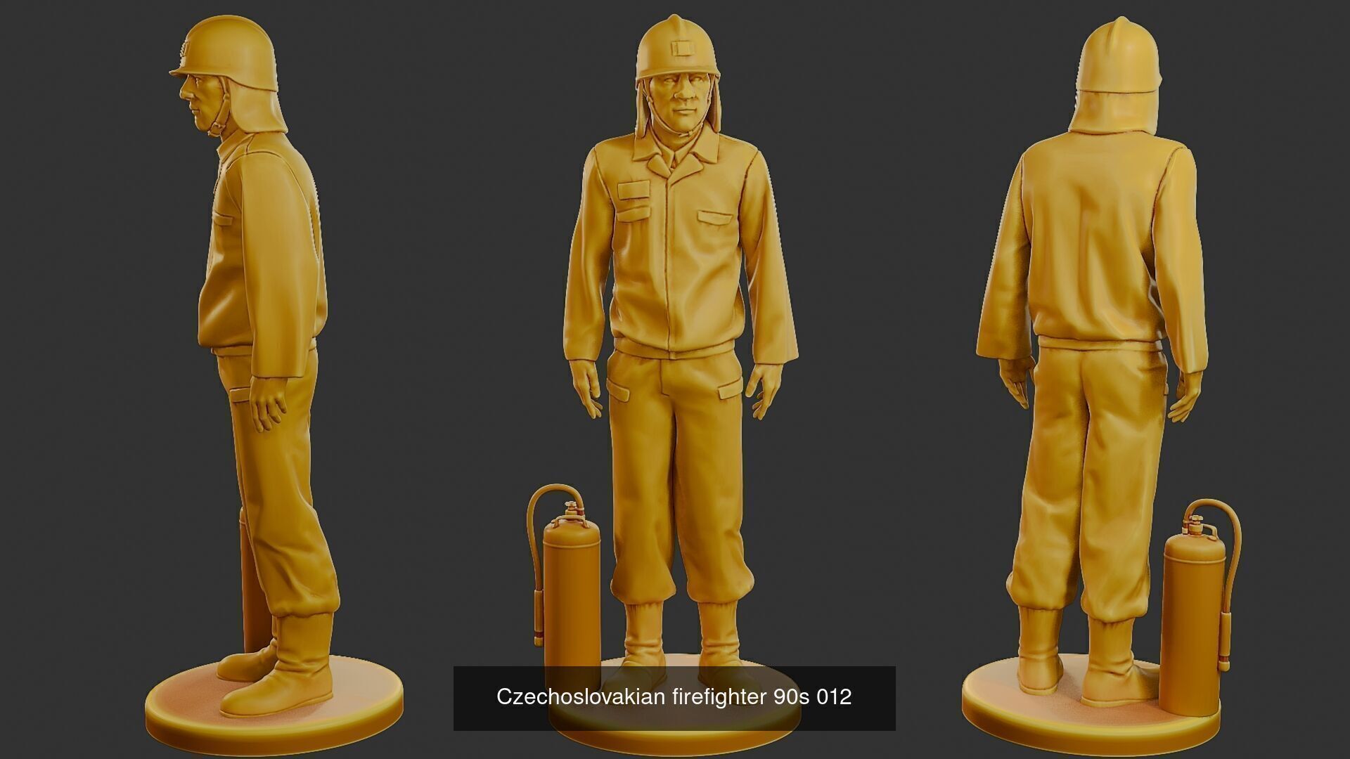 Czechoslovakian firefighter 90s Pack 2 3D Model Collection_6