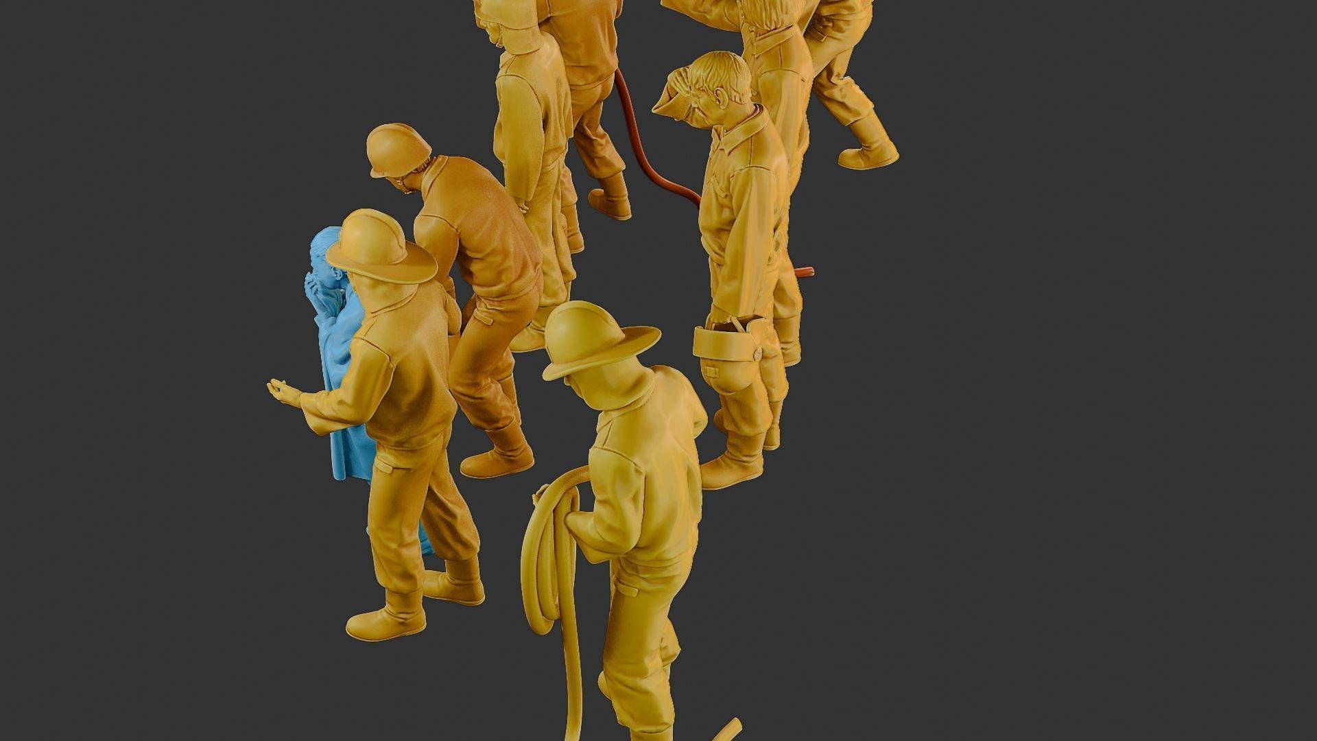 Czechoslovakian firefighter 90s Pack 2 3D Model Collection_23