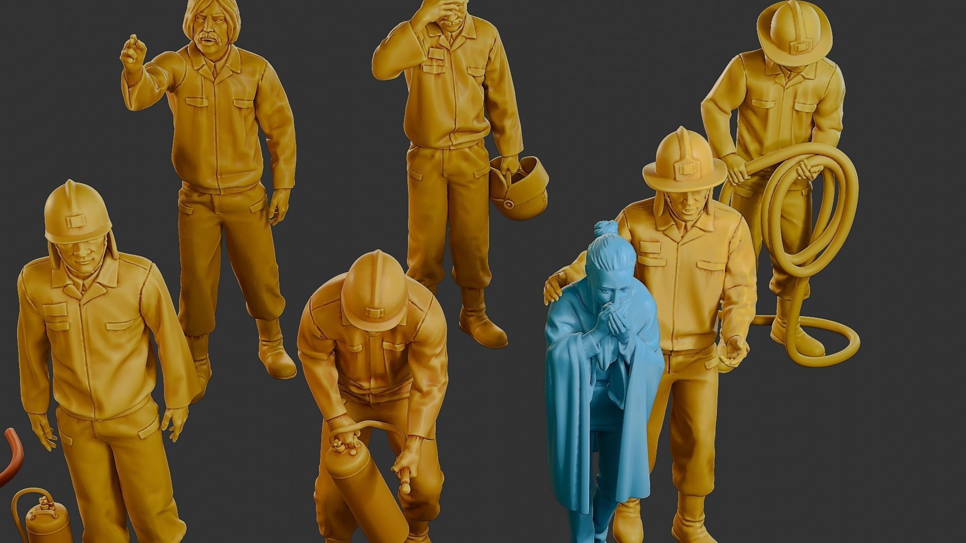 Czechoslovakian firefighter 90s Pack 2 3D Model Collection_26