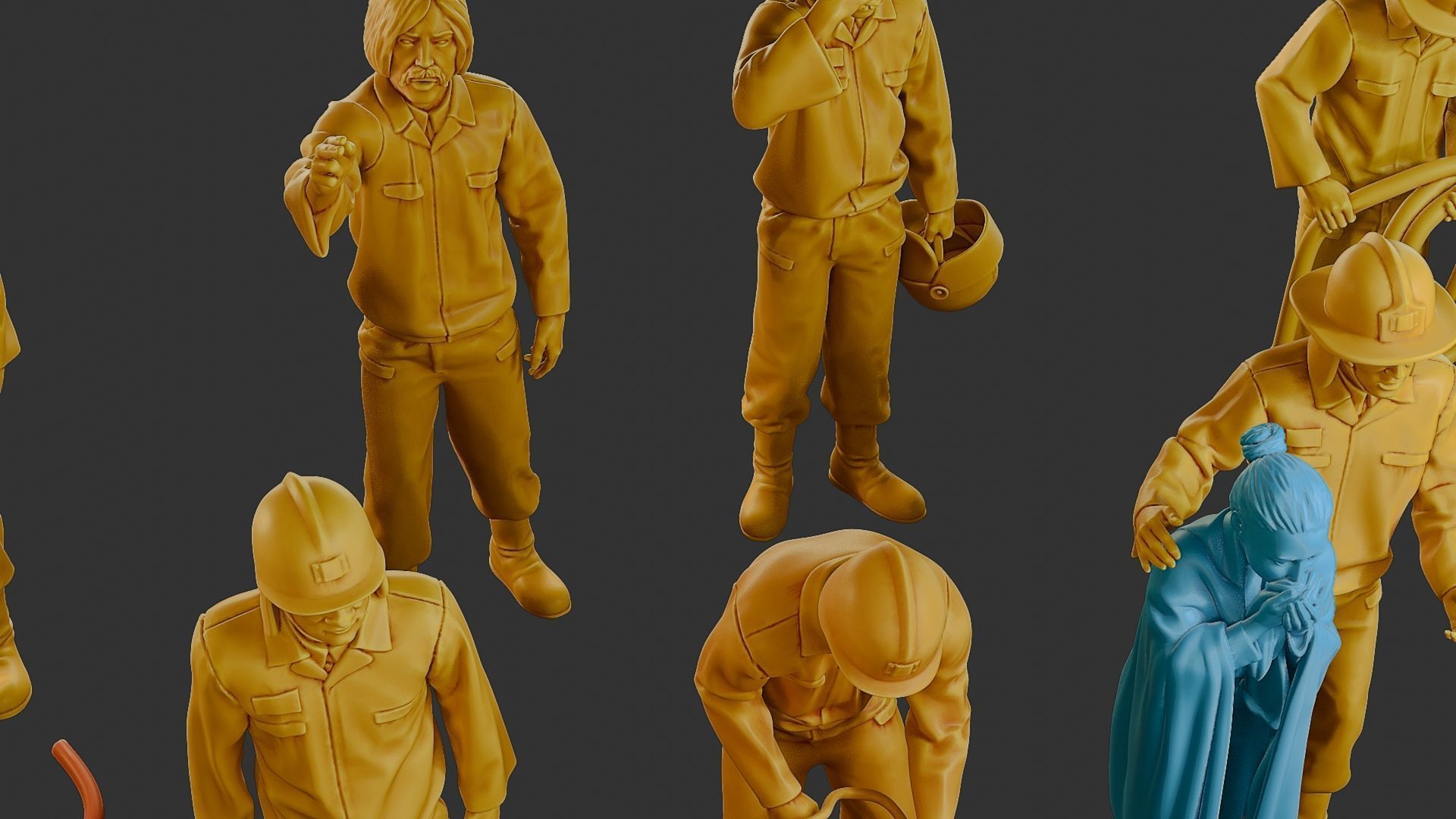 Czechoslovakian firefighter 90s Pack 2 3D Model Collection_31