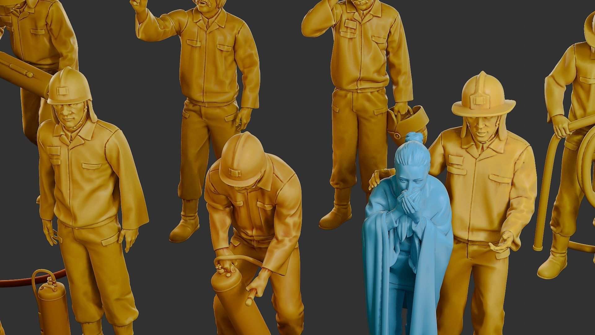 Czechoslovakian firefighter 90s Pack 2 3D Model Collection_27