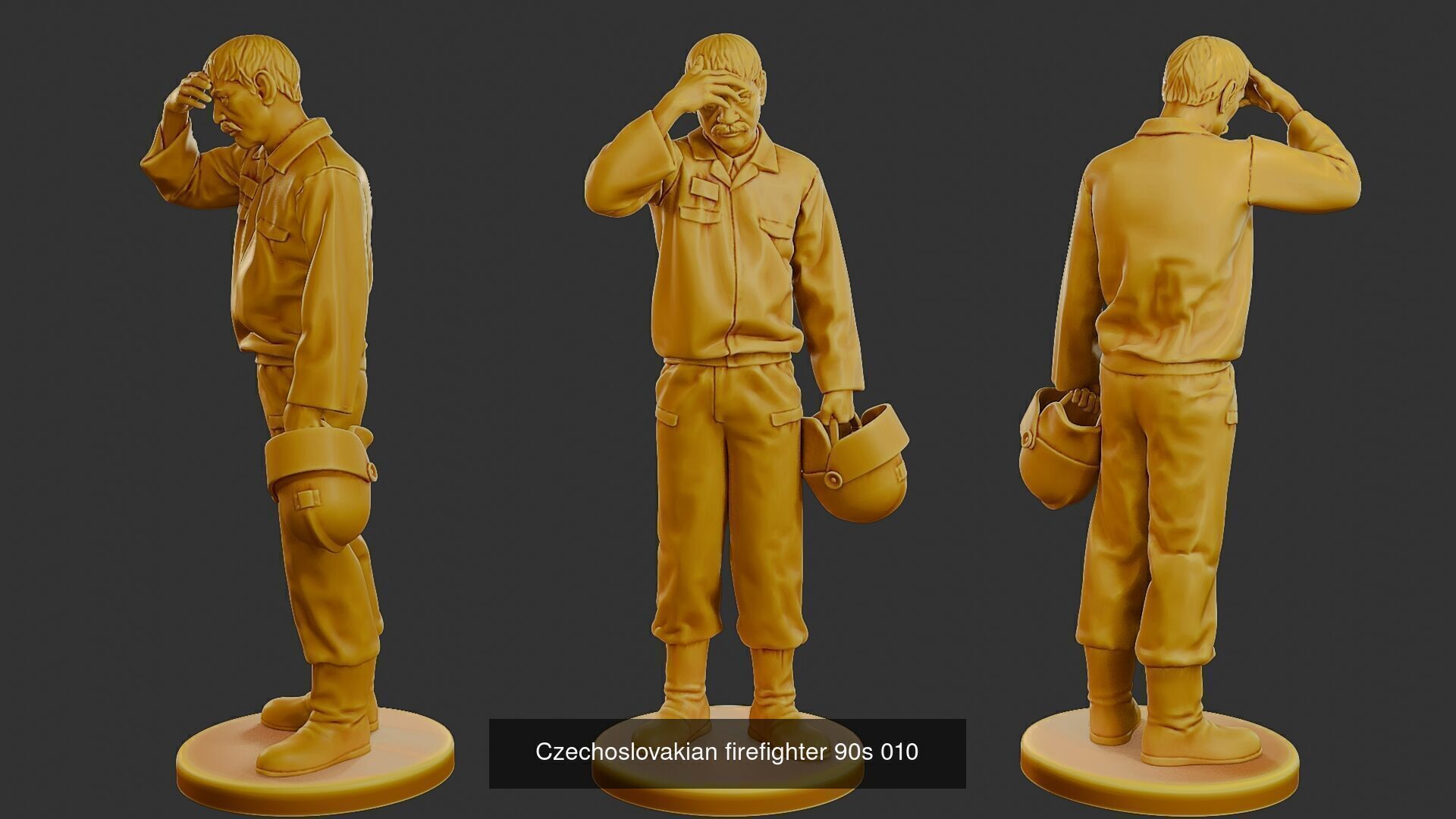 Czechoslovakian firefighter 90s Pack 2 3D Model Collection_4