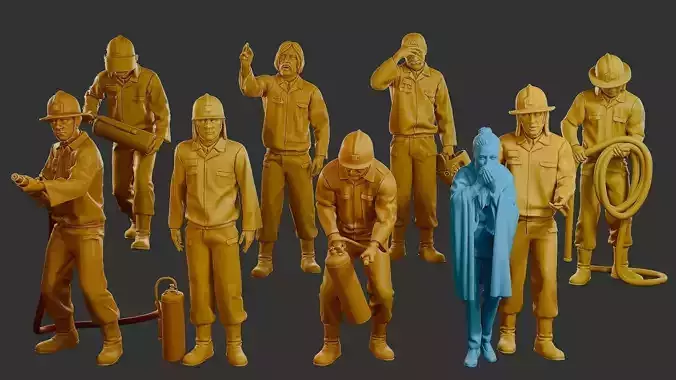Czechoslovakian firefighter 90s Pack 2 3D Model Collection