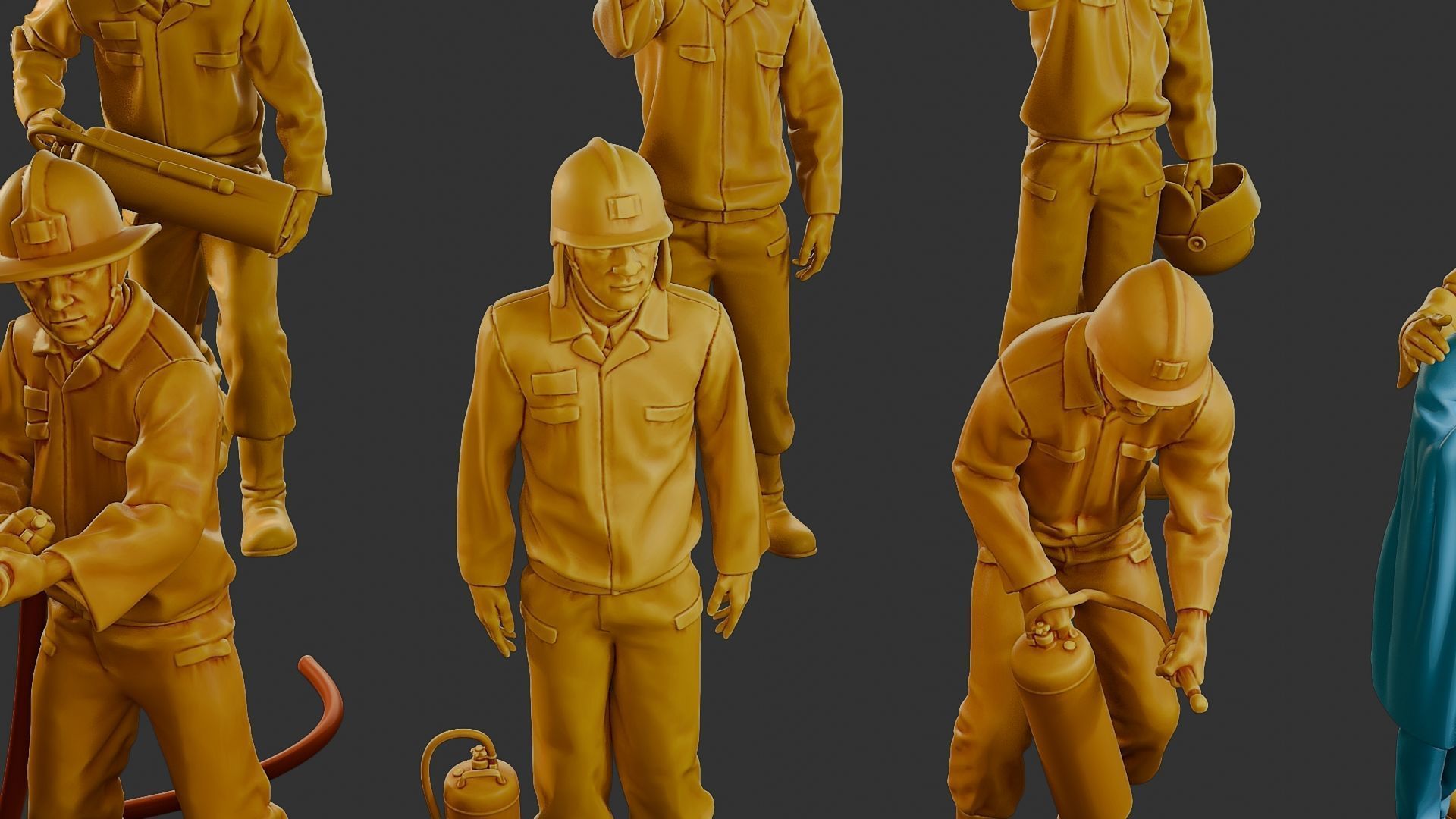 Czechoslovakian firefighter 90s Pack 2 3D Model Collection_29
