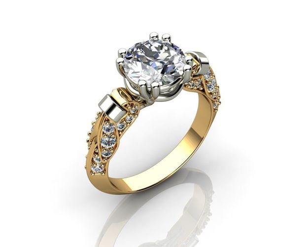 Diamond Engagement Rings Diamond Wedding Rings 3D print model