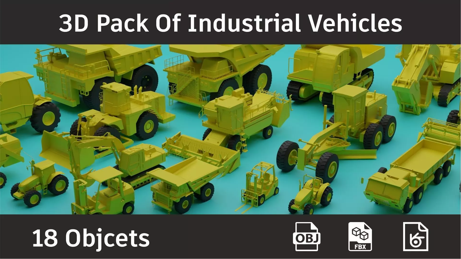 3D Pack Of Industrial Vehicles 3D model_0