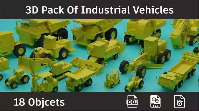 3D Pack Of Industrial Vehicles 3D model