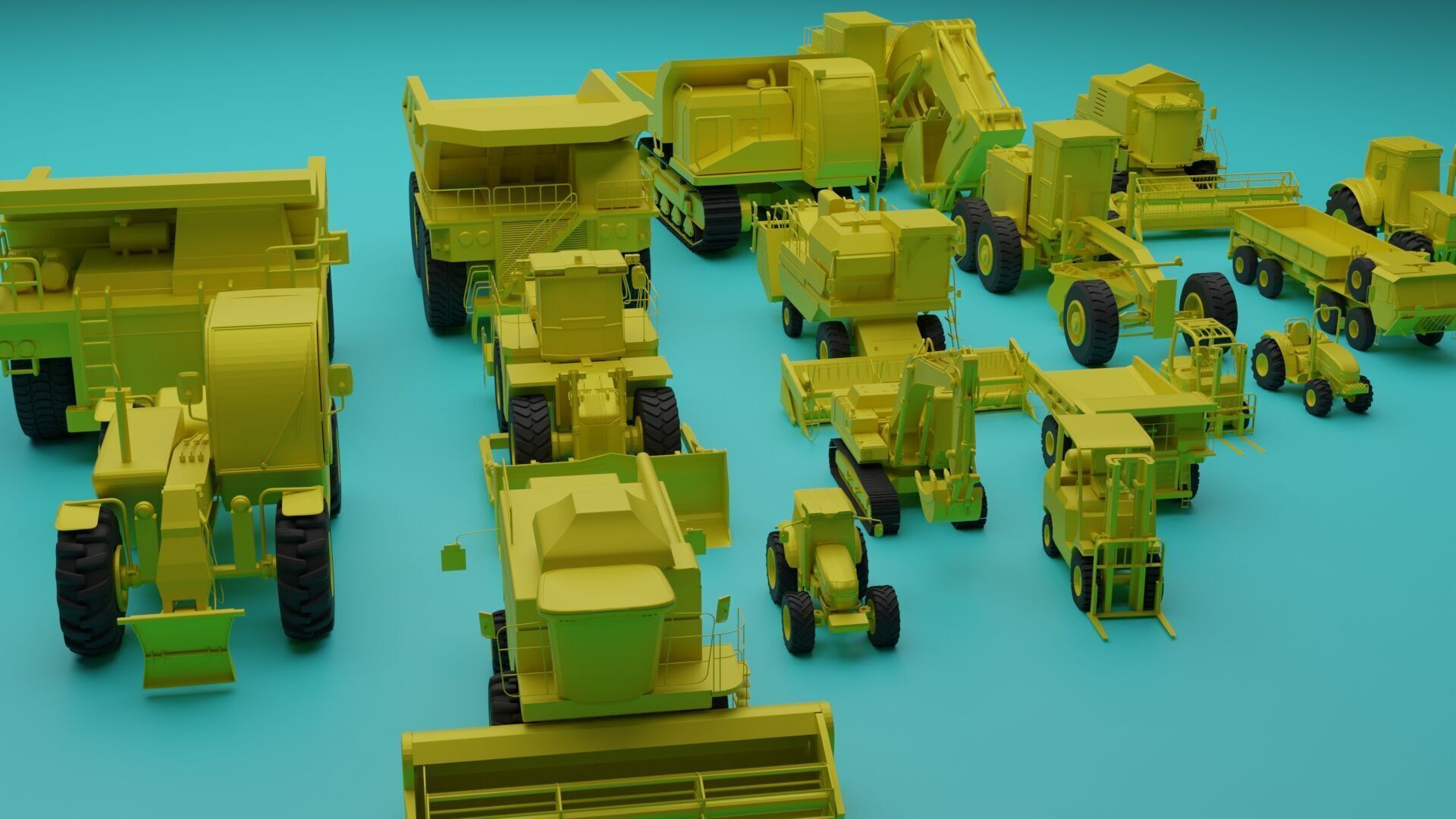 3D Pack Of Industrial Vehicles 3D model_1