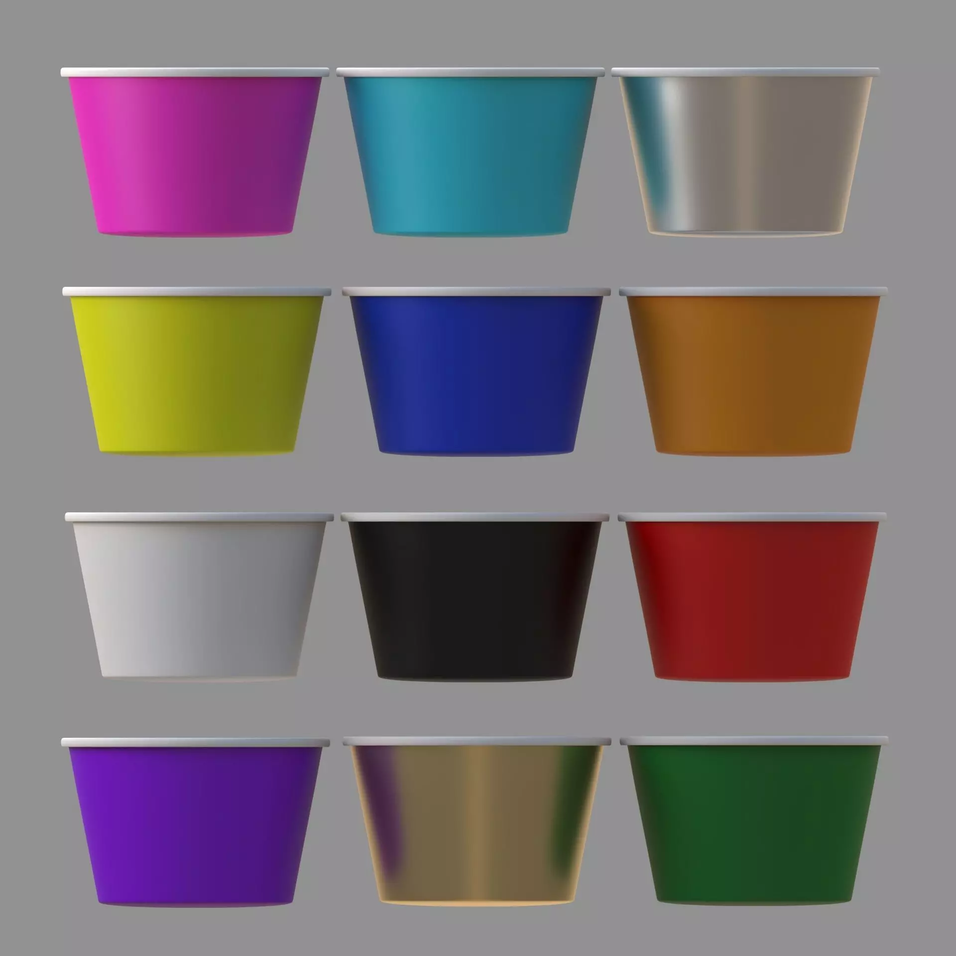 ice cream paper cup collection of 9 3D model_0
