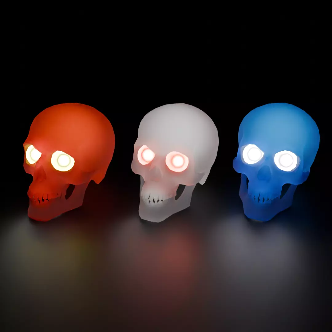 Indirect skull lighting Low-poly 3D model_0