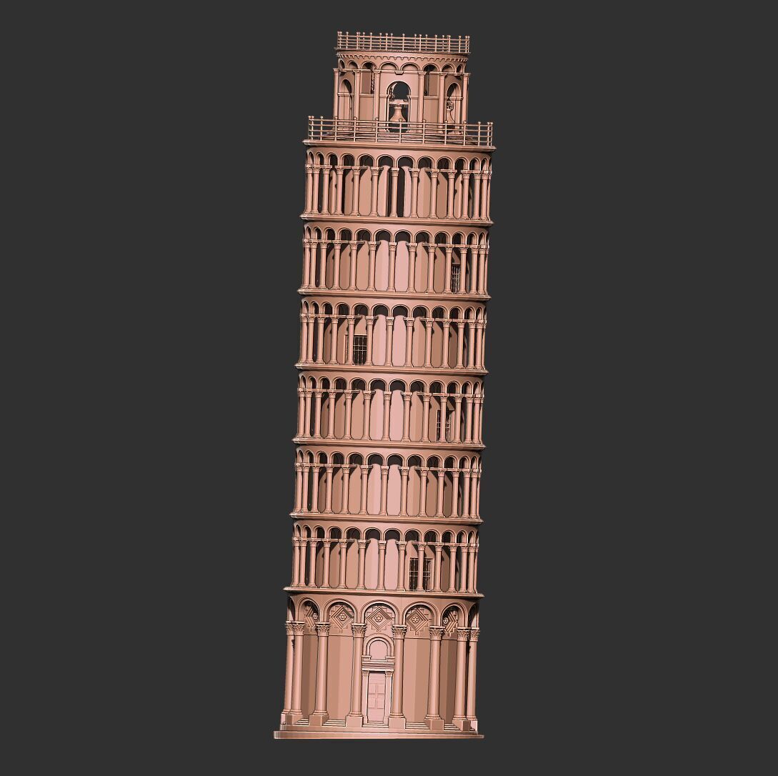 The Leaning Tower of Pisa 3D model_4