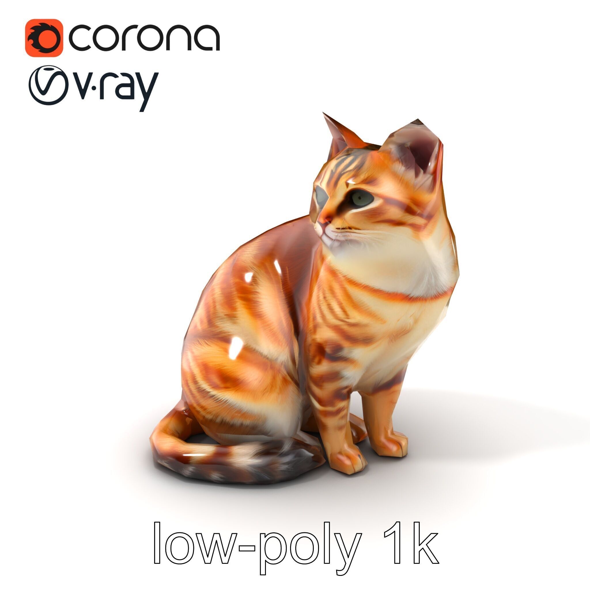 Realistic Domestic Cat 3D Model Pack Low-poly 3D model_5