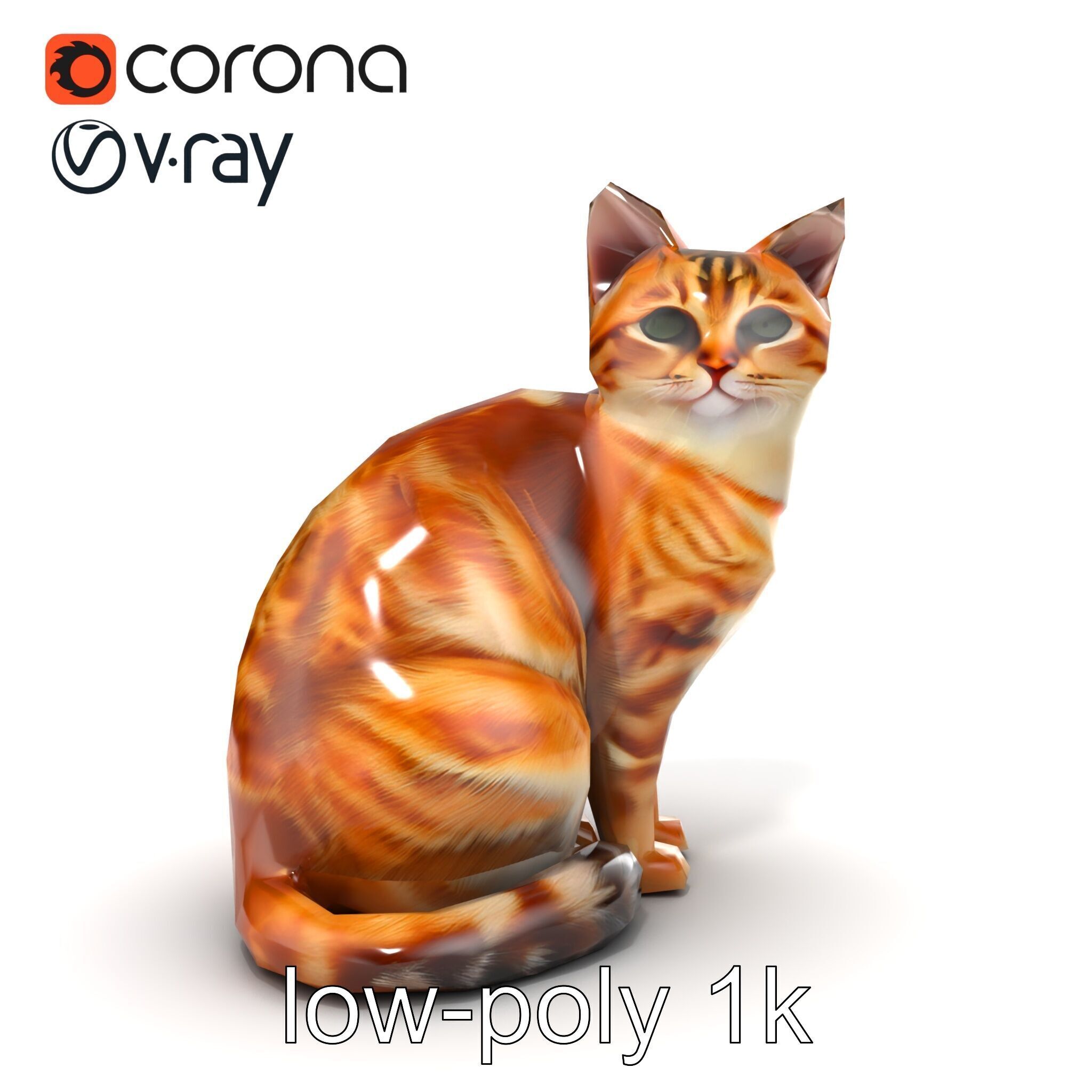 Realistic Domestic Cat 3D Model Pack Low-poly 3D model_20